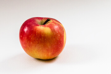 ripe apple on white background close up