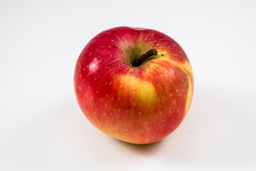 ripe apple on white background close up