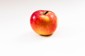 ripe apple on white background close up