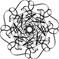 Distorted Sketch radiating abstract shape