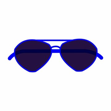 Vector Illustration Of Blue Colored Glasses.