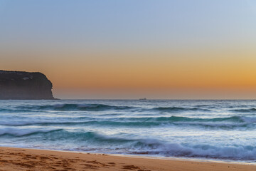 Orange glow sunrise seascape