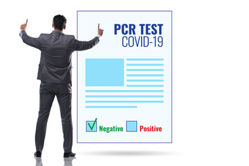 Man in the coronavirus covid-19 test concept