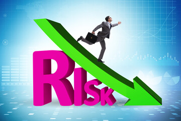 Risk reduction and mitigation concept with businessman
