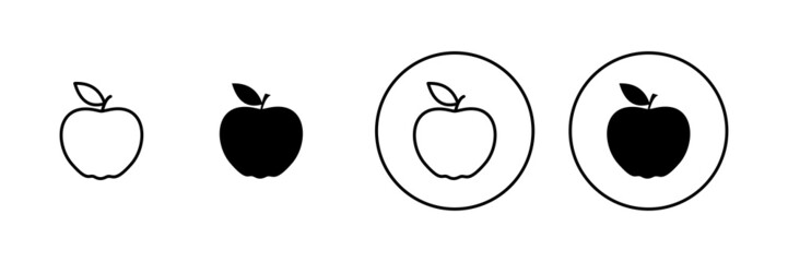 Apple icons set. Apple sign and symbols for web design.