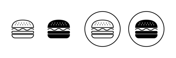 Burger icons set. burger sign and symbol. hamburger