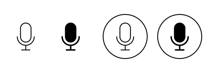 Microphone icons set. karaoke sign and symbol