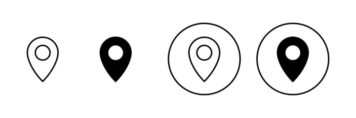 Pin icons set. Location sign and symbol. destination icon. map pin