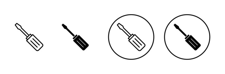 Screwdriver icons set.tools sign and symbol