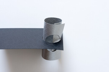 3d curled paper tube and rectangle