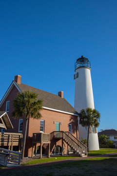 St. George Island, FL - 2/20/22: St. George Island Lighthouse  On St. George Island, Florida