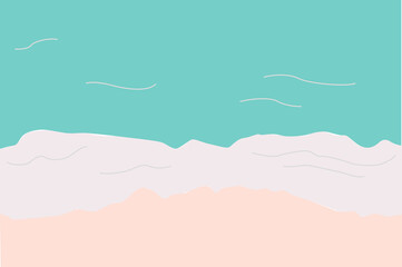 波が立つ浜辺の景色