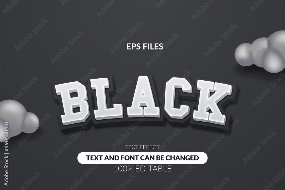Aufkleber black elegant simple editable text effect. eps vector file