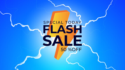 Obraz premium flash sale banner background with electric elements