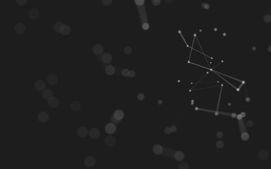 Fototapeta premium Abstract background. Molecules technology with polygonal shapes, connecting dots and lines. Connection structure. Big data visualization.