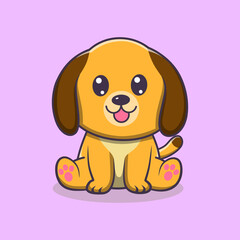 Fototapeta na wymiar Cute dog doodle illustration, dog cartoon outline