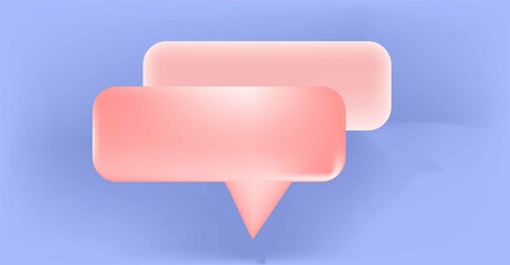 Fototapeta na wymiar 3d chat balloon pink chat speech bubble editable vector art chat bubble icon comunication symbol