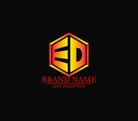 ED,ed creative polygon two letter logo design victor,ED letter logo