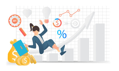 Happy and successful businessman isometric style illustration