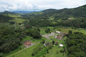 Naklejka premium village in the mountains