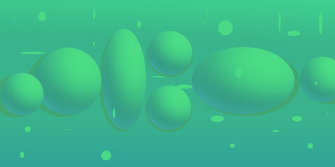 soap bubbles on green background