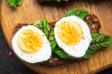 egg sandwich avocado, bread breakfast open sandwich healthy food fresh meal fastfood food diet snack on the table copy space food background