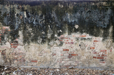 Cracked of Vintage Brick Concrete wall is a block texture background for design and decoration.