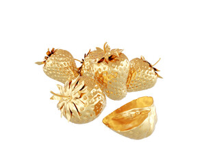 Conceptual image Golden berries isolated on a white background. 3d render