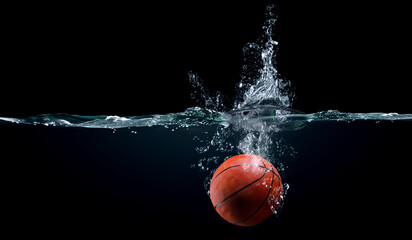 basketball dropping in the water
