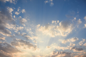 Bright orange sky and light of the sun