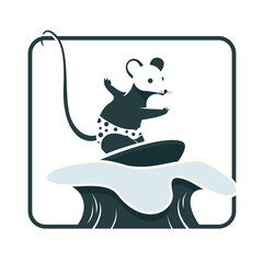 illustration mouse surfing
