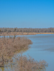 The view of Lake Hugo at Klamichi Park Recreation Area in Sawyer, Oklahoma
