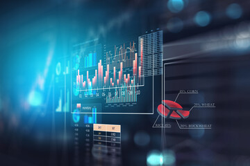 Business graph and trade monitor