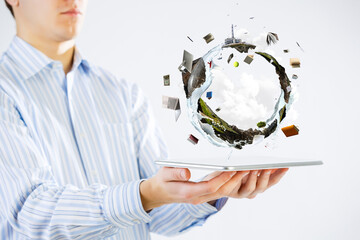 Ecology and global communication concept.