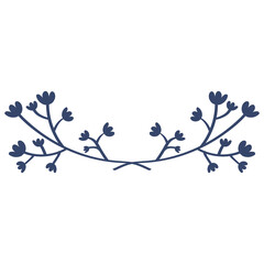 Blue flower ornament vector illustration in flat color design