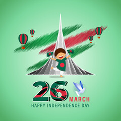 Vector illustration for Happy Bangladesh Independence Day