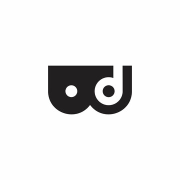 letters wd simple geometric logo vector