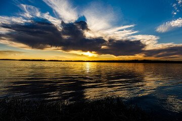 Beautiful sunset at Thunderbird lake state park