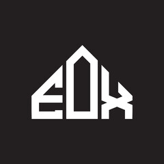 EOX letter logo design on black background. EOX creative initials letter logo concept. EOX letter design.