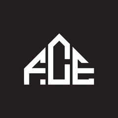 FCE letter logo design on black background. FCE creative initials letter logo concept. FCE letter design.