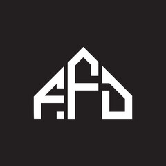 FFD letter logo design on black background. FFD creative initials letter logo concept. FFD letter design.