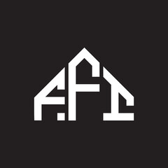 FFI letter logo design on black background. FFI creative initials letter logo concept. FFI letter design.