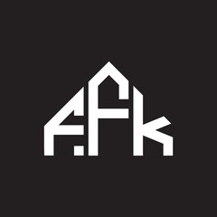 FFK letter logo design on black background. FFK creative initials letter logo concept. FFK letter design.
