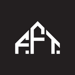 FFT letter logo design on black background. FFT creative initials letter logo concept. FFT letter design.