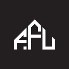FFU letter logo design on black background. FFU creative initials letter logo concept. FFU letter design.