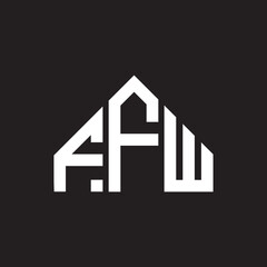 FFW letter logo design on black background. FFW creative initials letter logo concept. FFW letter design.