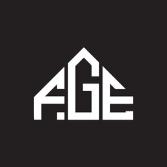FGE letter logo design on black background. FGE creative initials letter logo concept. FGE letter design.