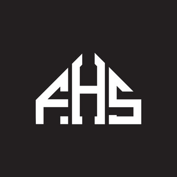 FHS letter logo design on black background. FHS creative initials letter logo concept. FHS letter design.