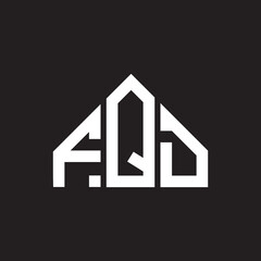 FQD letter logo design on black background. FQD creative initials letter logo concept. FQD letter design.