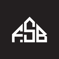 FSB letter logo design on black background. FSB creative initials letter logo concept. FSB letter design.